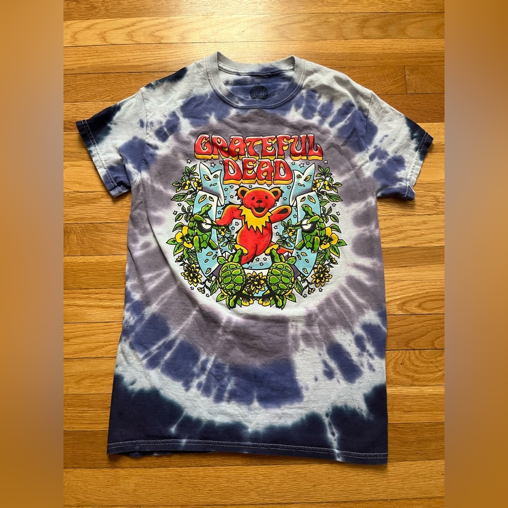 Grateful Dead Tie-Dye shirt- hippie festival dancing bear purple size small